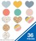 Carson Dellosa We Belong 36-Piece Boho Decor, Pastel and Black and White Hearts and Circle Cutouts for Classroom, Bulletin Board, and Valentine's Day Decorations